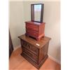 Image 2 : Jewellery Box With Mirror And Two-Drawer Wood Nightstand