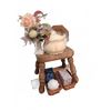 Image 1 : Decor Lot with Wooden Stool, Ceramic Jar, and Accessories