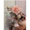 Image 2 : Decor Lot with Wooden Stool, Ceramic Jar, and Accessories