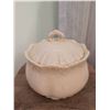 Image 4 : Decor Lot with Wooden Stool, Ceramic Jar, and Accessories