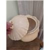 Image 6 : Decor Lot with Wooden Stool, Ceramic Jar, and Accessories