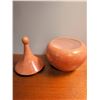 Image 12 : 3 Ceramic Pieces: Leaf Bowl, Vase, and Lidded Jar