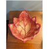 Image 2 : 3 Ceramic Pieces: Leaf Bowl, Vase, and Lidded Jar