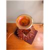 Image 4 : 2 Amber Carnival Glass Vases, Small Wooden Vase, and Lined Journal