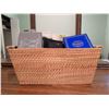 Image 9 : Lot: Stockings, Gloves, Glassware, Basket & Travel Bags