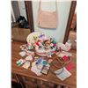 Image 2 : Needlework Lot With Strawberry Tin and Crochet Bag