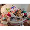 Image 3 : Needlework Lot With Strawberry Tin and Crochet Bag