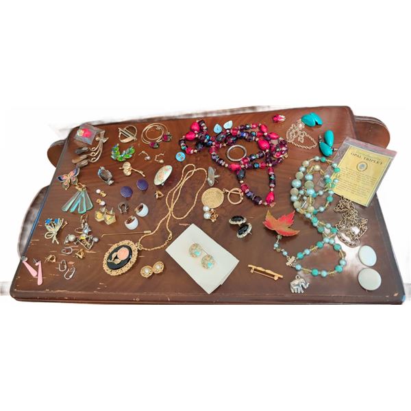 Costume Jewellery Lot Including Necklaces, Earrings, Pins