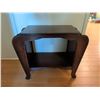 Image 2 : Wooden End Table with Open Shelf and Side Magazine Racks