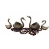 Image 1 : 4 Solid Brass Swan Ornaments, Made in Korea