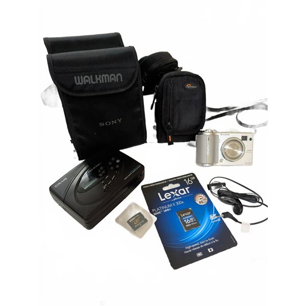 Sony Walkman Case, Craig CD Player, FujiFilm Camera, Accessories Lot