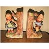 Image 9 : Wooden Mantel Clock with Porcelain Children Bookends