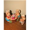 Image 2 : Homco Bisque Porcelain Bunny Figurines Tea Party Set
