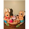 Image 4 : Homco Bisque Porcelain Bunny Figurines Tea Party Set