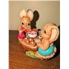 Image 5 : Homco Bisque Porcelain Bunny Figurines Tea Party Set
