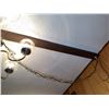 Image 4 : Five-Arm Brass and Glass Chandelier, Chain Hung