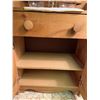 Image 5 : Pine Wood Cabinet with Drawer, Double Doors, and Wall Shelf