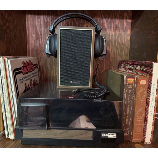 BSR McDonald 5500 Turntable with KLH Speaker and Headphones