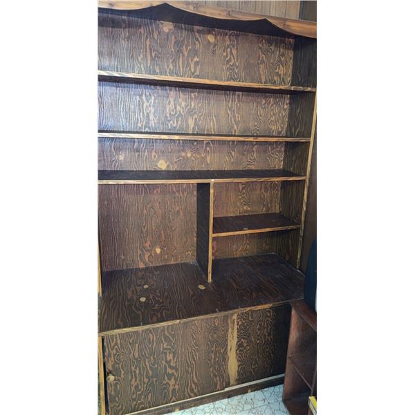 Plywood Bookcase and Storage Cabinet Unit with Sliding Doors