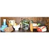 Image 1 : Decorative Collectibles Including Hand Painted Ceramic Ducks, Glass Art Vase, and Mortar &