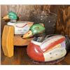 Image 3 : Decorative Collectibles Including Hand Painted Ceramic Ducks, Glass Art Vase, and Mortar &