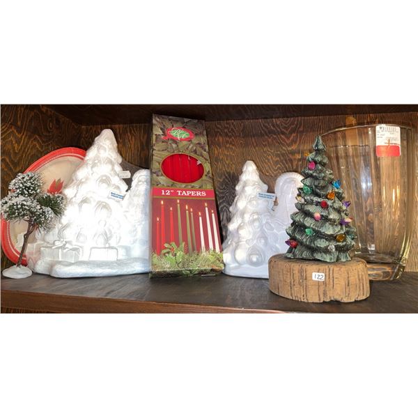 Christmas Decor and Red 12" Taper Candles
