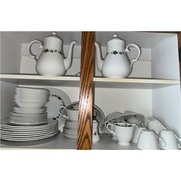 The Grosvenor Irish Belleek Shamrock Pattern China Set
