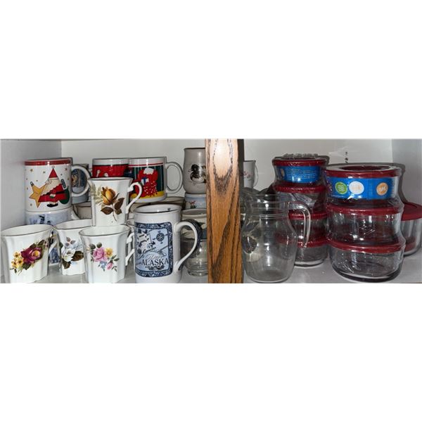 Ceramic Mugs and Glass Storage Containers