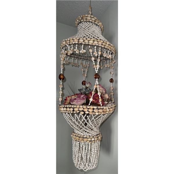 Hanging Decorative Basket with Shell Beadwork