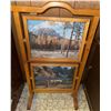 Image 2 : Wooden Two-Tier Magazine Stand with Framed Landscape Prints