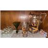 Image 2 : Glass Pitcher and Tumbler Set with Elk Motif and Assorted Stemware