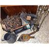 Image 1 : Fireplace Tool Set with Log Holder, Bellows, and Accessories
