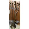 Image 4 : Fireplace Tool Set with Log Holder, Bellows, and Accessories