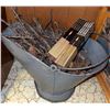 Image 5 : Fireplace Tool Set with Log Holder, Bellows, and Accessories