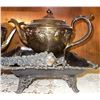 Image 3 : Silver-Plated Four-Piece Tea Set with Ornate Tray