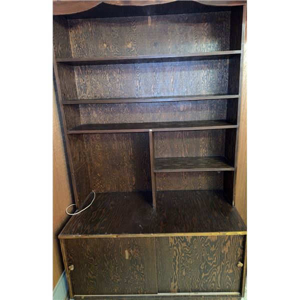Wooden Shelving Unit with Storage Cabinet