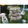 Image 3 : Outdoor Garden Decor Set with Folding Chairs and Fountain