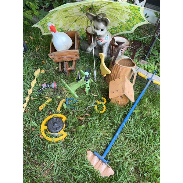 Outdoor Garden Decor and Tool Lot