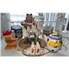 Image 1 : Kitchenware Lot with Ceramic Roosters, Teapot, Salt Shaker, and Decor