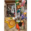 Image 1 : Kitchen Utensil and Gadget Lot With Towels and Storage Basket