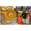 Image 2 : Kitchen Utensil and Gadget Lot With Towels and Storage Basket