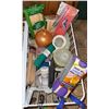 Image 3 : Kitchen Utensil and Gadget Lot With Towels and Storage Basket