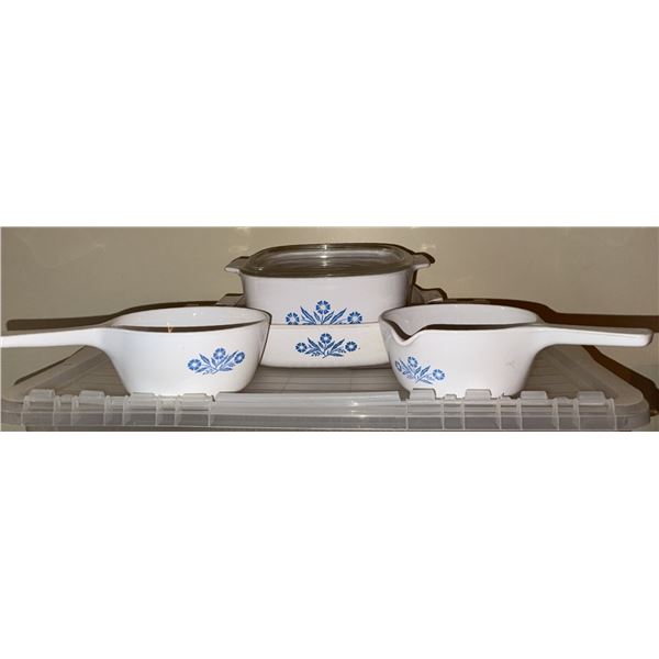 CorningWare Blue Cornflower Casserole and Saucepan Set