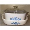 Image 3 : CorningWare Blue Cornflower Casserole and Saucepan Set