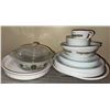 Image 1 : Corelle and Pyrex Dinnerware Set with Glass Lid