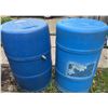 Image 5 : Garden Lot With Plastic Lawn Boy Statue, Blue Barrels, Lawn Care Products
