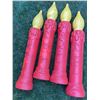 Image 2 : 4 Plastic Noel Candle Lawn Decorations with Painted Wooden Holiday Figures
