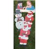 Image 3 : 4 Plastic Noel Candle Lawn Decorations with Painted Wooden Holiday Figures