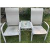 Image 5 : Outdoor Patio Sling Chairs and Glass-Top Side Table Set