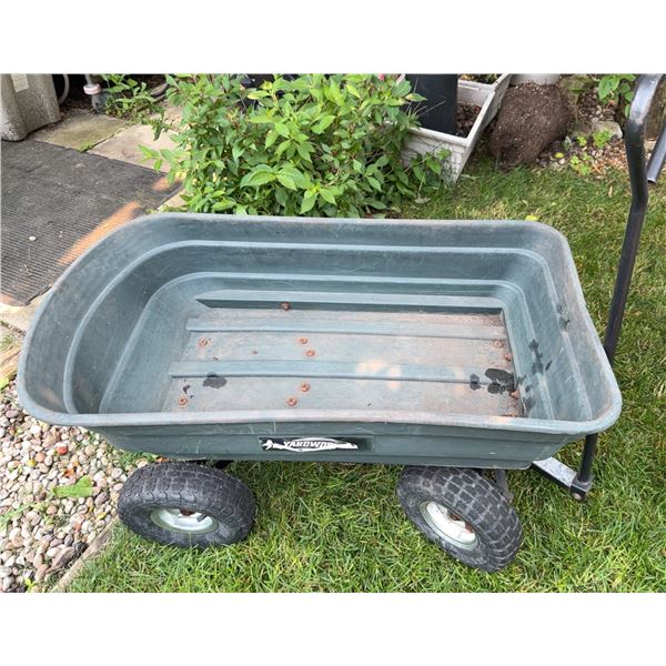 Yardworks Utility Garden Cart with Plastic Bed and Pneumatic Tires